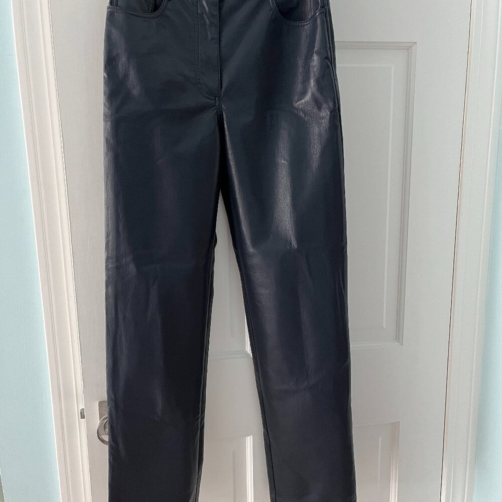 Navy Wilfred leather pants